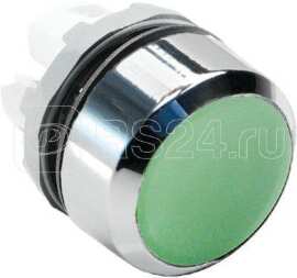 Кнопка MP1-20G зеленая без подсветки без фиксации низкая АВВ