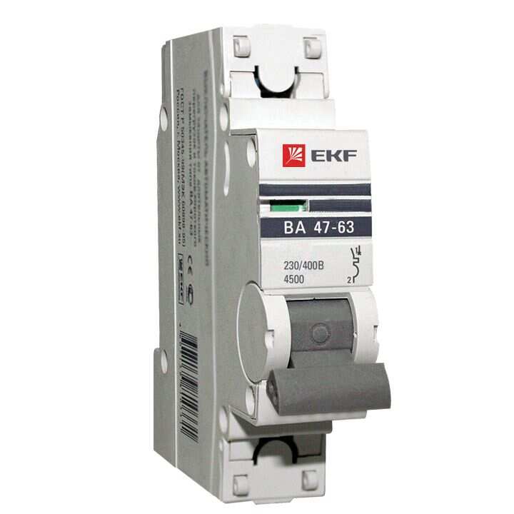 Автоматический выключатель 1P 4А (C) 4,5kA ВА 47-63 EKF PROxima Авт.выкл. ВА 47-63 1п 4А