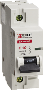 Автоматический выключатель 1P 10А (C) 10kA ВА 47-100 EKF PROxima