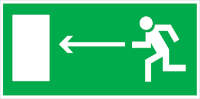 Знак "Направление к эвакуационному выходу налево." 150*300