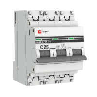 Автоматический выключатель 3P 25А (C6кА) ВА 47-63 EKF PROxima