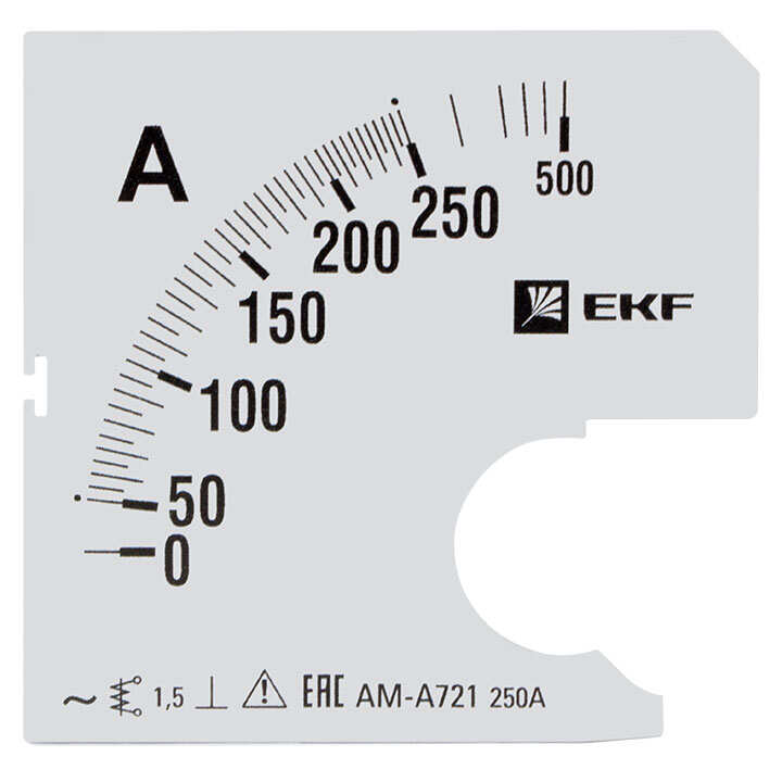 Шкала сменная для A721  250/5А-1,5 EKF PROxima s-a721-250 s-a721-250	Шкала сменная для A721 250/5А-1,5 EKF
