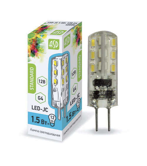 G4 1.5Вт 12В 4000K 135Лм LED-JC-standart Лампа светодиодная G4 1.5Вт 12В 4000K 135Лм LED-JC-standart Лампа светодиодная